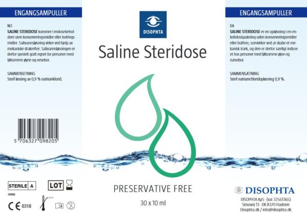 Saline Steridose - -erstatter Polyrinse U fra Alcon