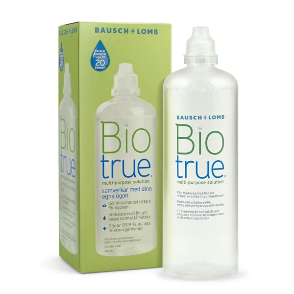 BioTrue Multi Purpose Solution 300 ml + linseetui - GRATIS FRAGT